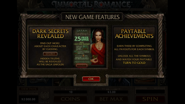 Игровой интерфейс Immortal Romance 1